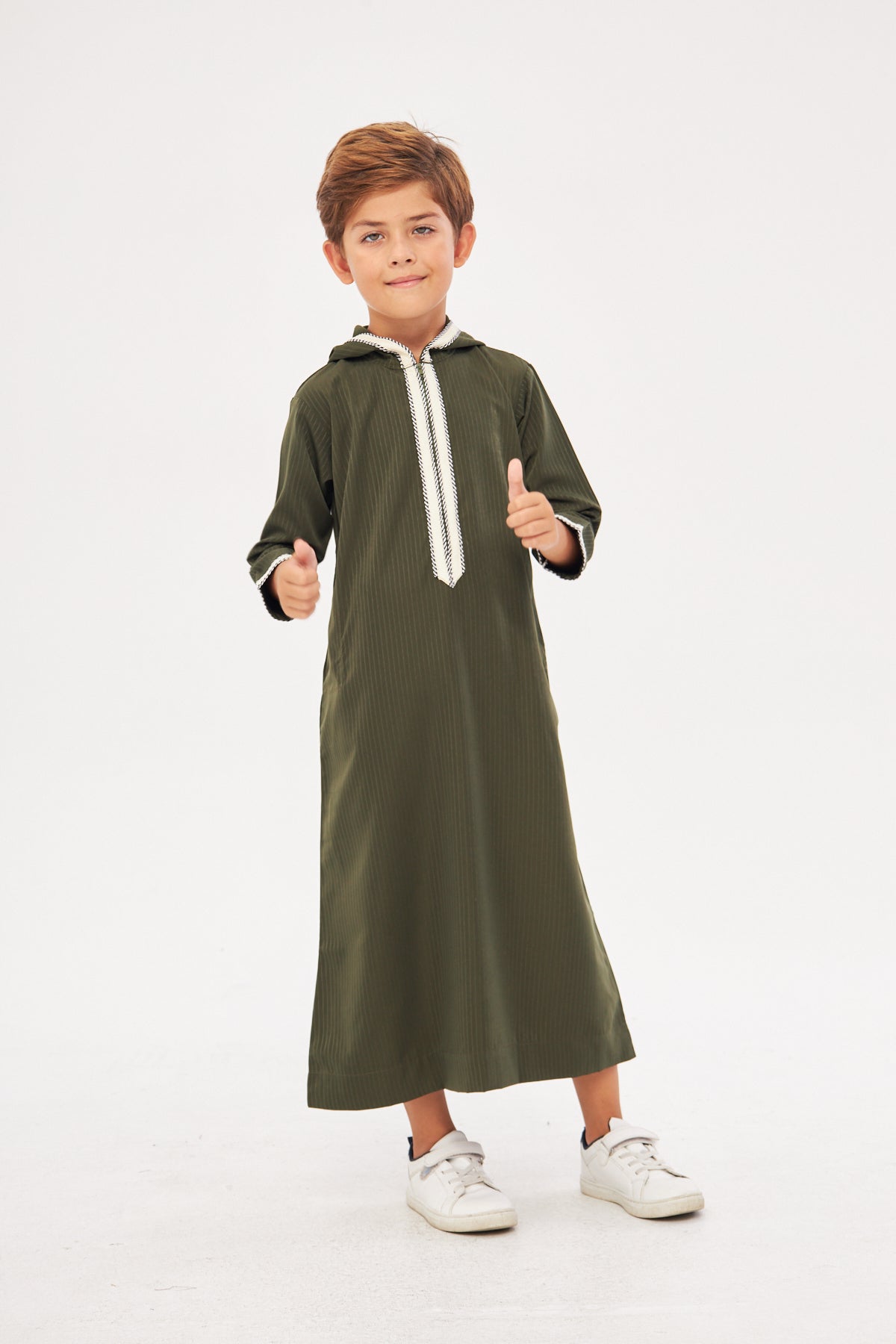 Daddy & Me - Moroccan Boys Long Sleeve Thobe - Dark Green