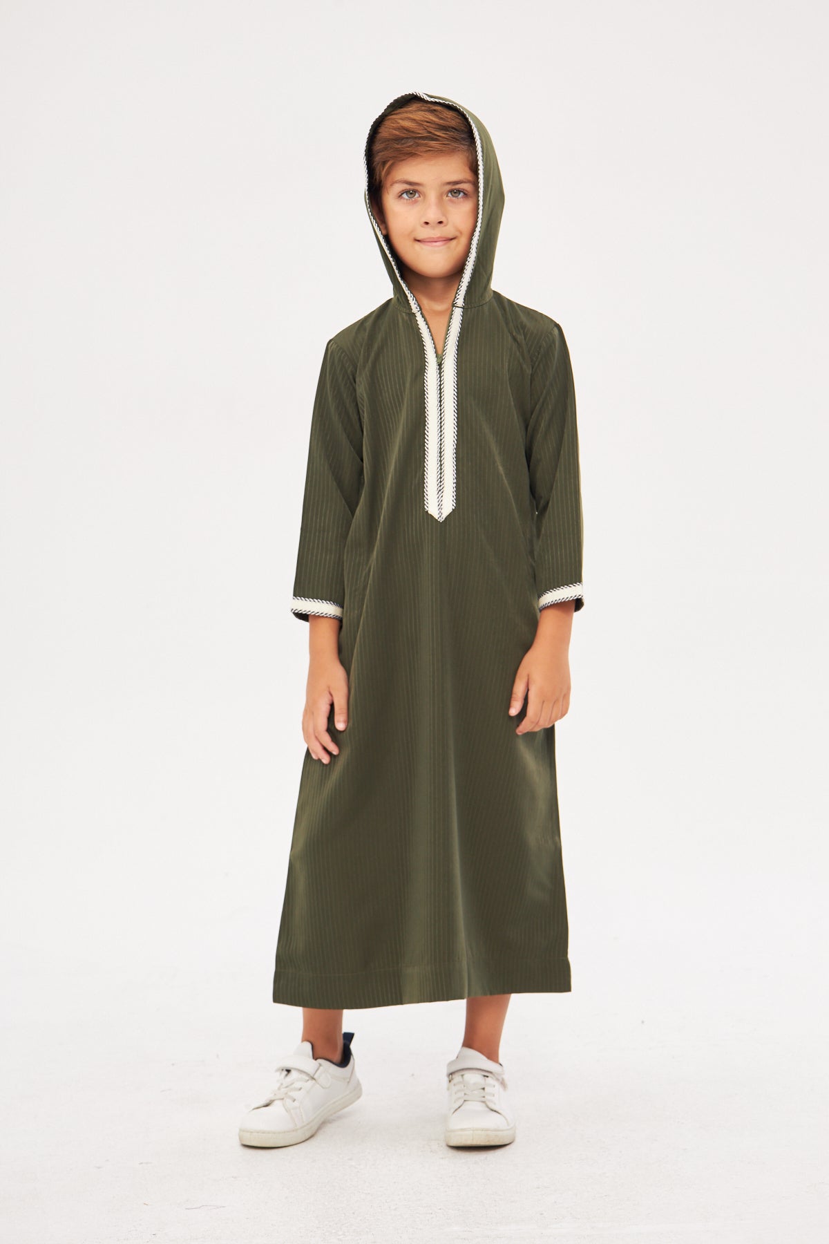 Daddy & Me - Moroccan Boys Long Sleeve Thobe - Dark Green