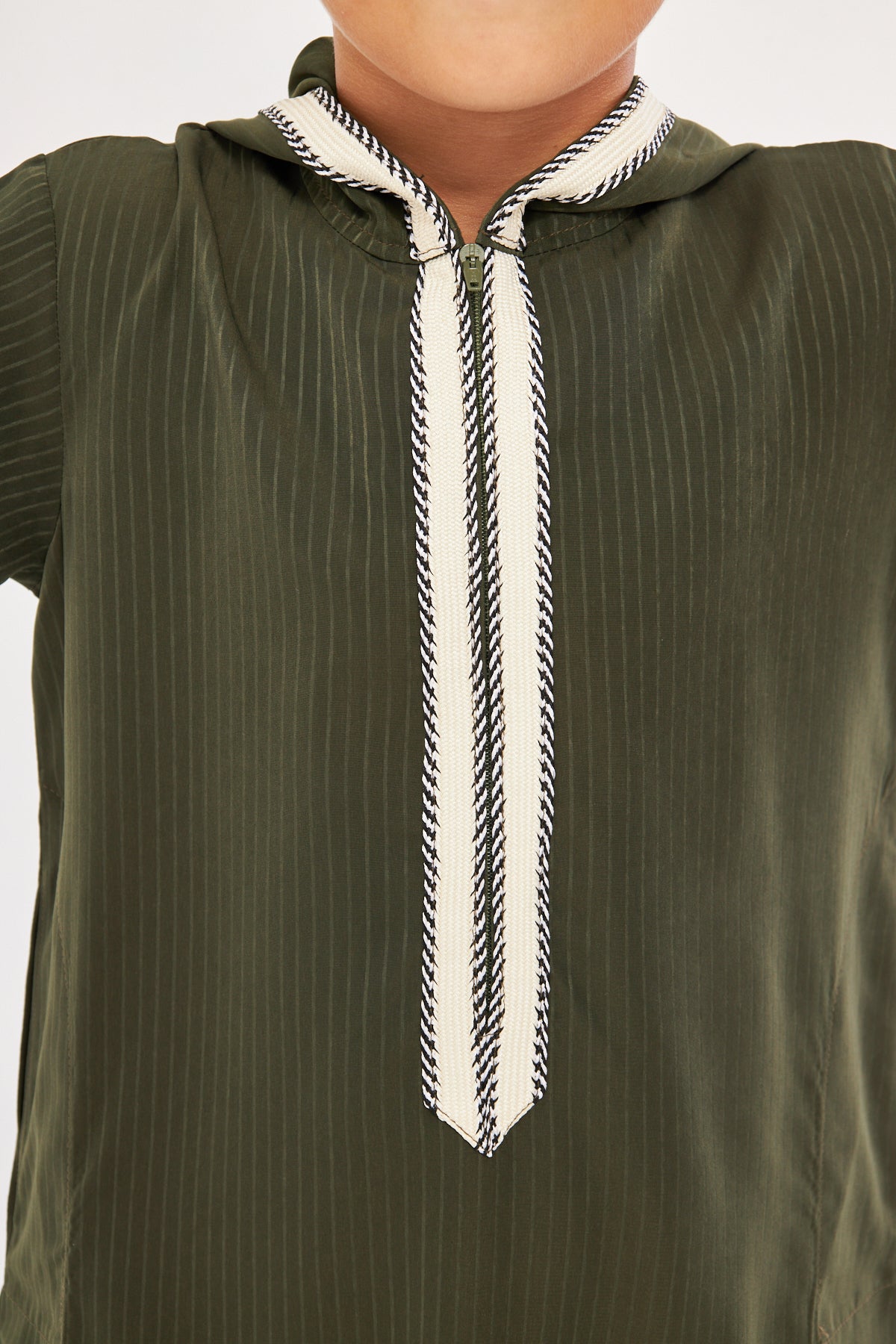 Daddy & Me - Moroccan Boys Long Sleeve Thobe - Dark Green