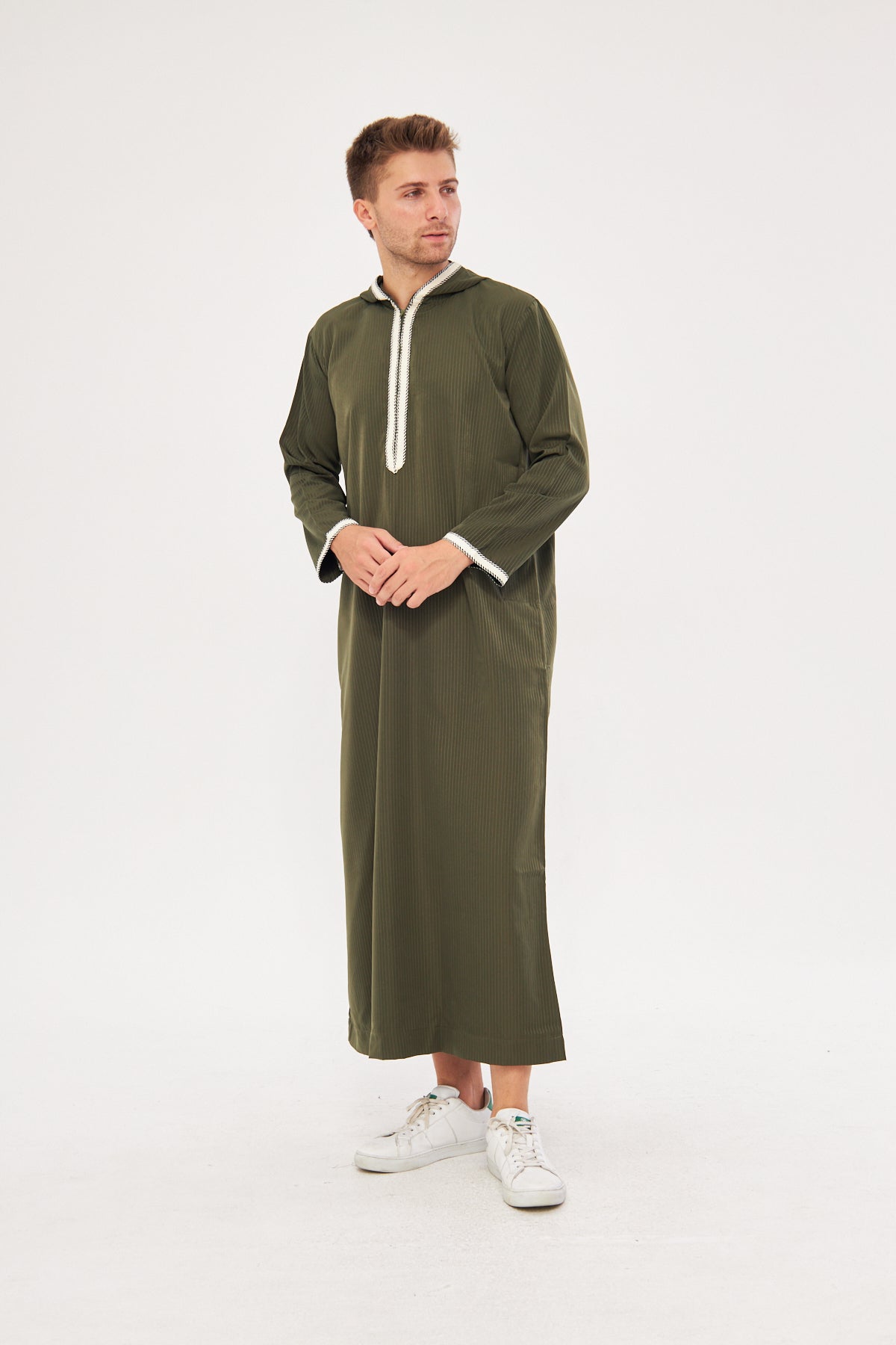 Moroccan Long Sleeve Thobe - Dark Green
