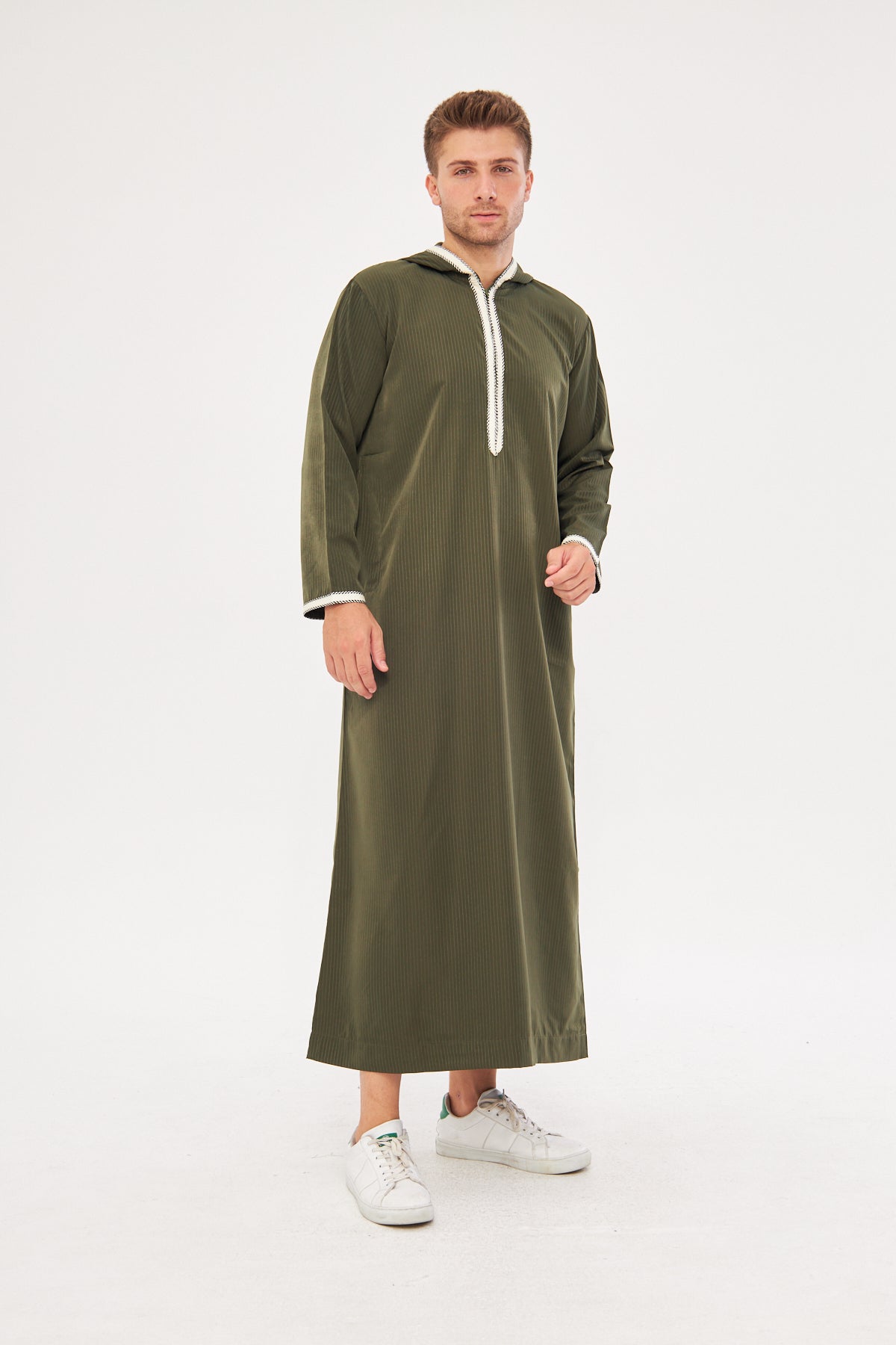 Moroccan Long Sleeve Thobe - Dark Green