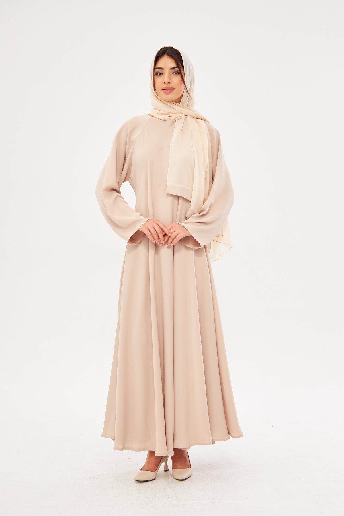 long sleeve umbrella dress Amira Umbrella Dress Beige / 62