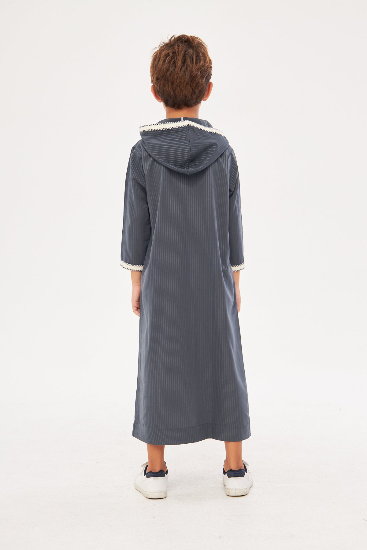 Daddy & Me - Moroccan Boys Long Sleeve Thobe - Dark Gray