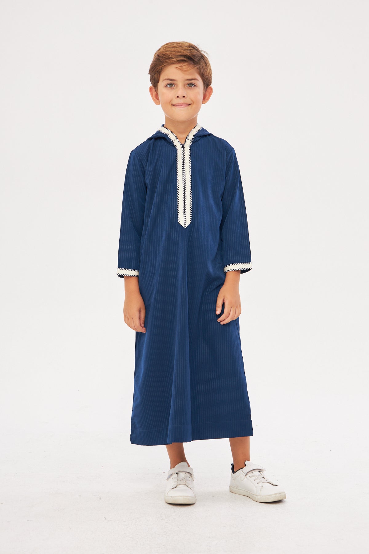 Daddy & Me - Moroccan Boys Long Sleeve Thobe - Navy Blue