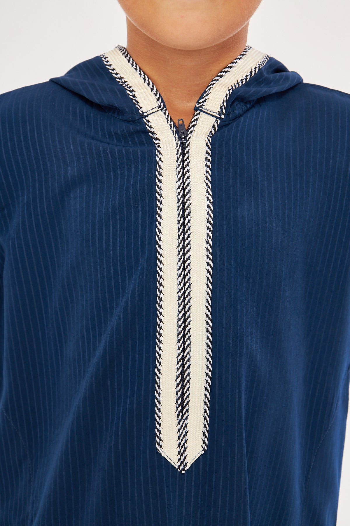 Daddy & Me - Moroccan Boys Long Sleeve Thobe - Navy Blue