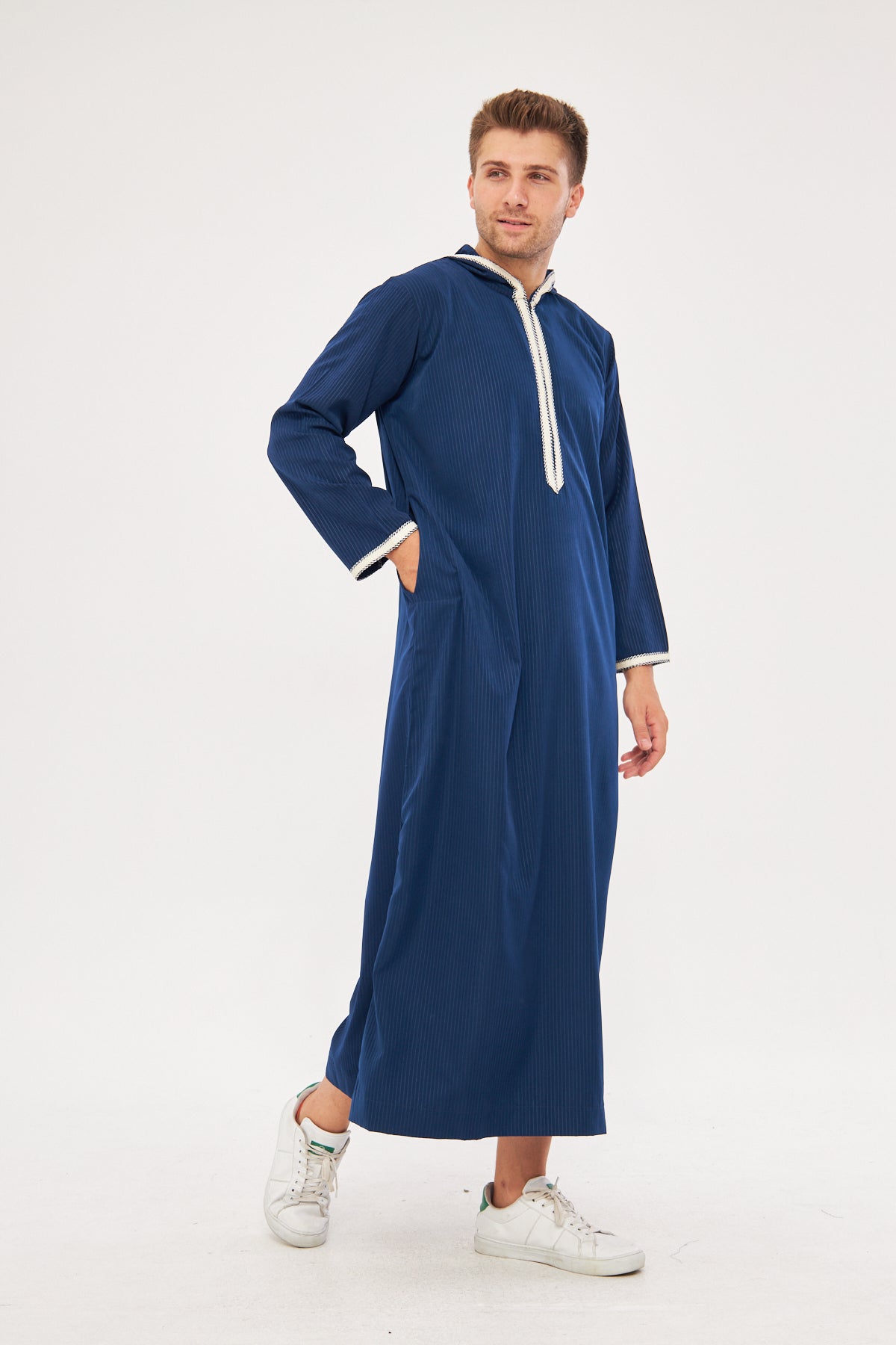 Daddy & Me - Moroccan Long Sleeve Thobe - Navy Blue