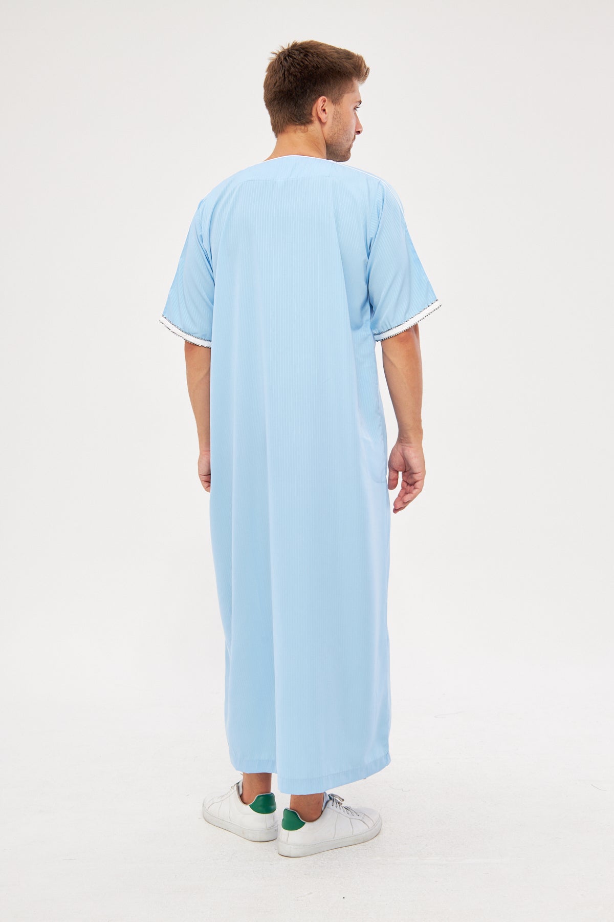Moroccan Short Sleeve Thobe – Light Blue