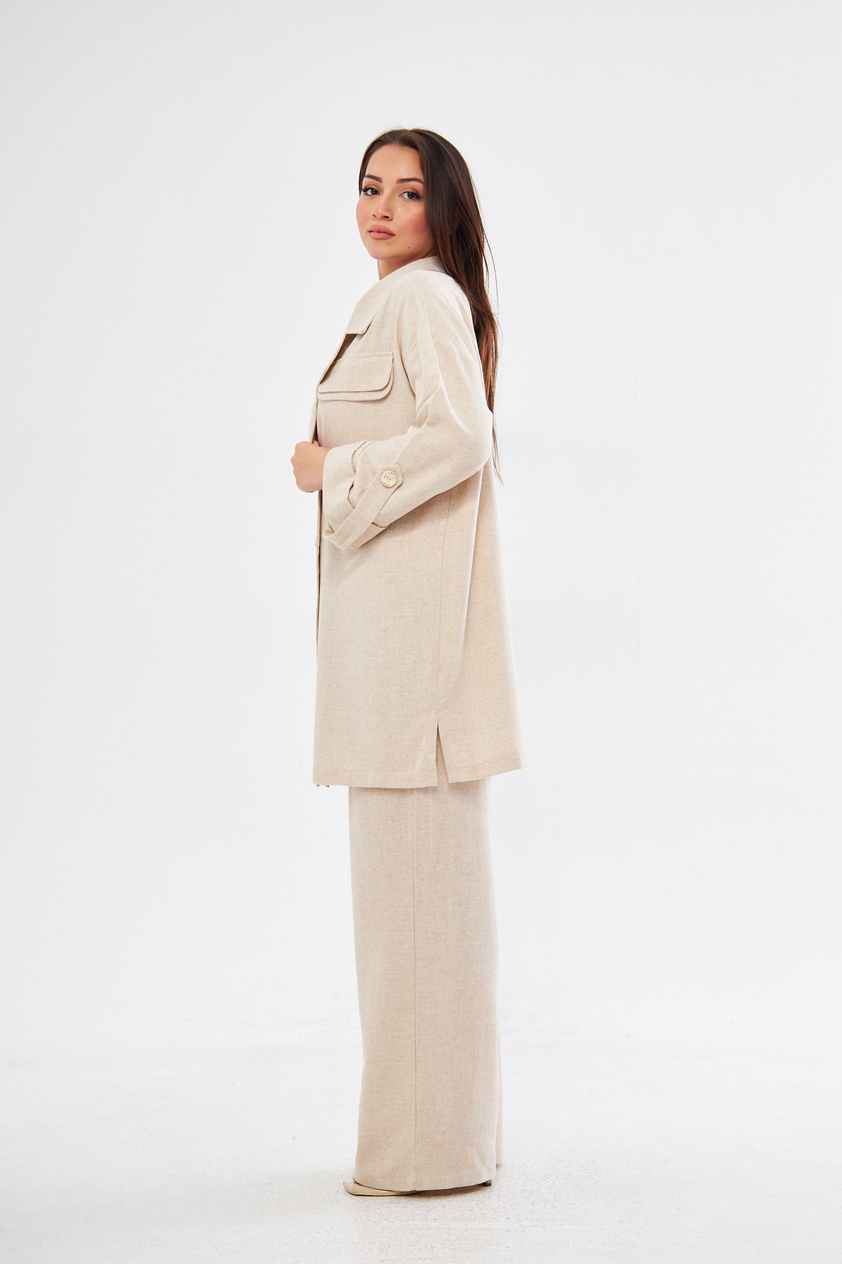 Sofia BizWear Blazer & Pants Set - Beige