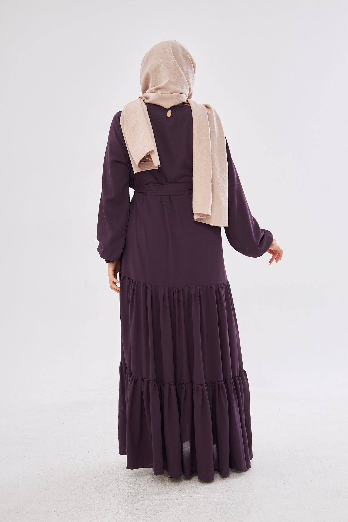 Raven Ruffled Hem Dress with Belt
