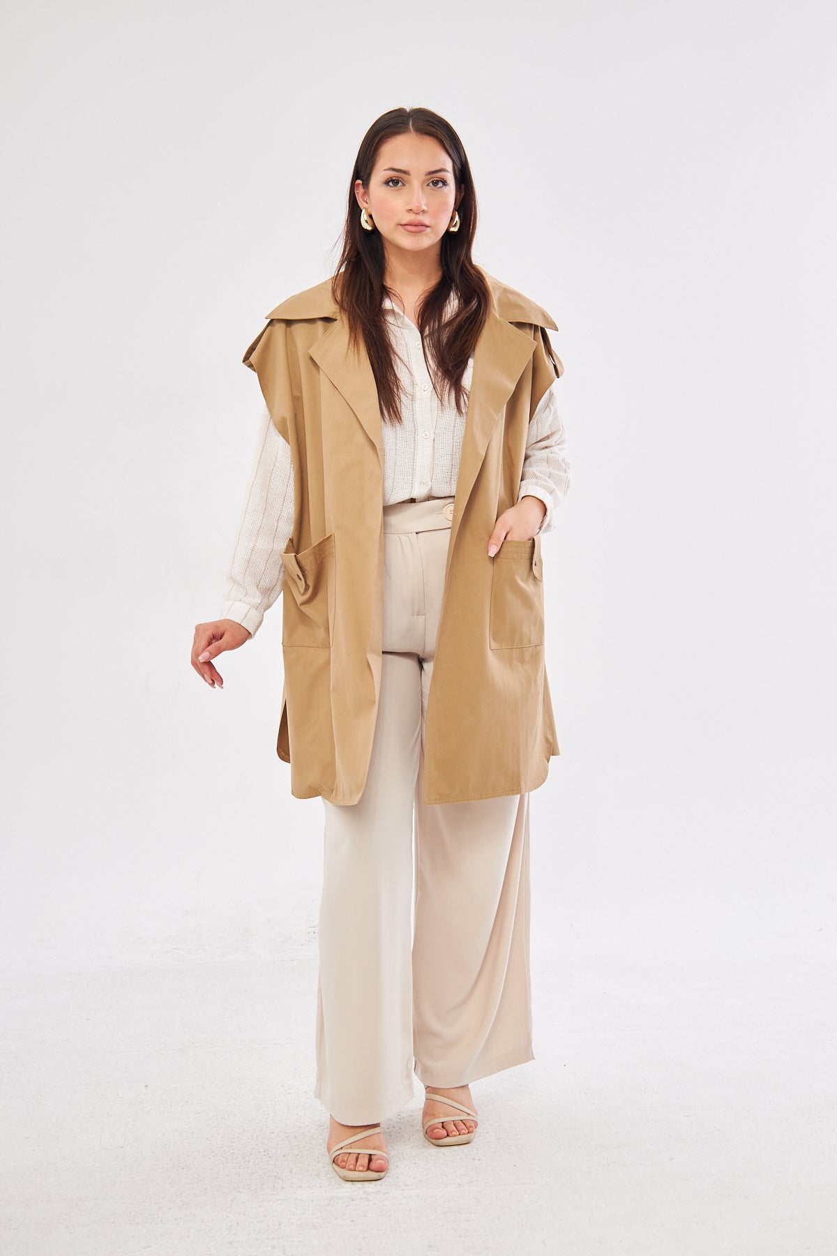 Sandra Sleeveless Trench Vest