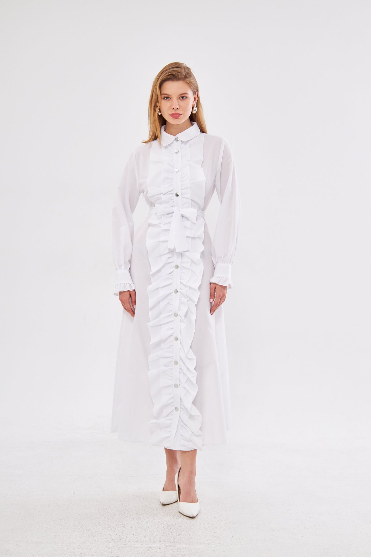Serene Long White dress