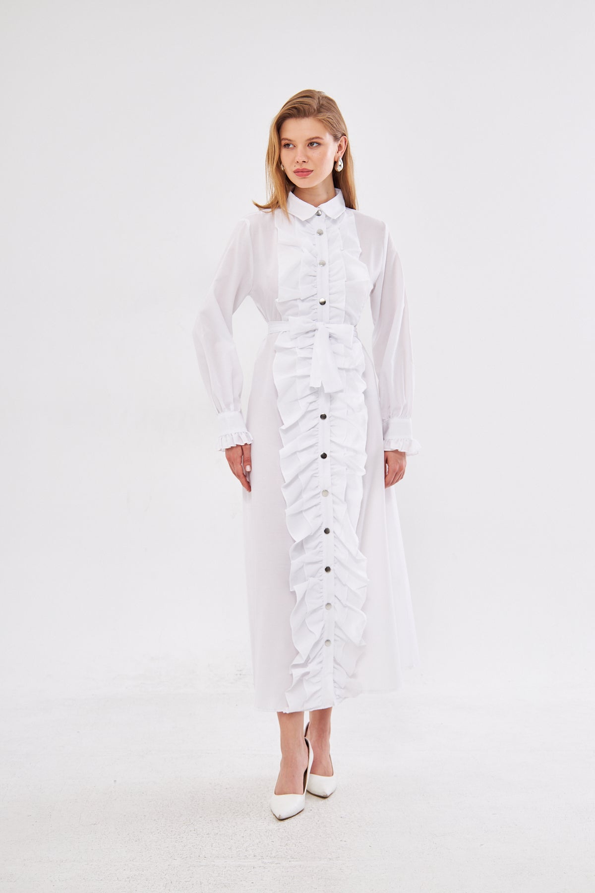 Serene Long White dress