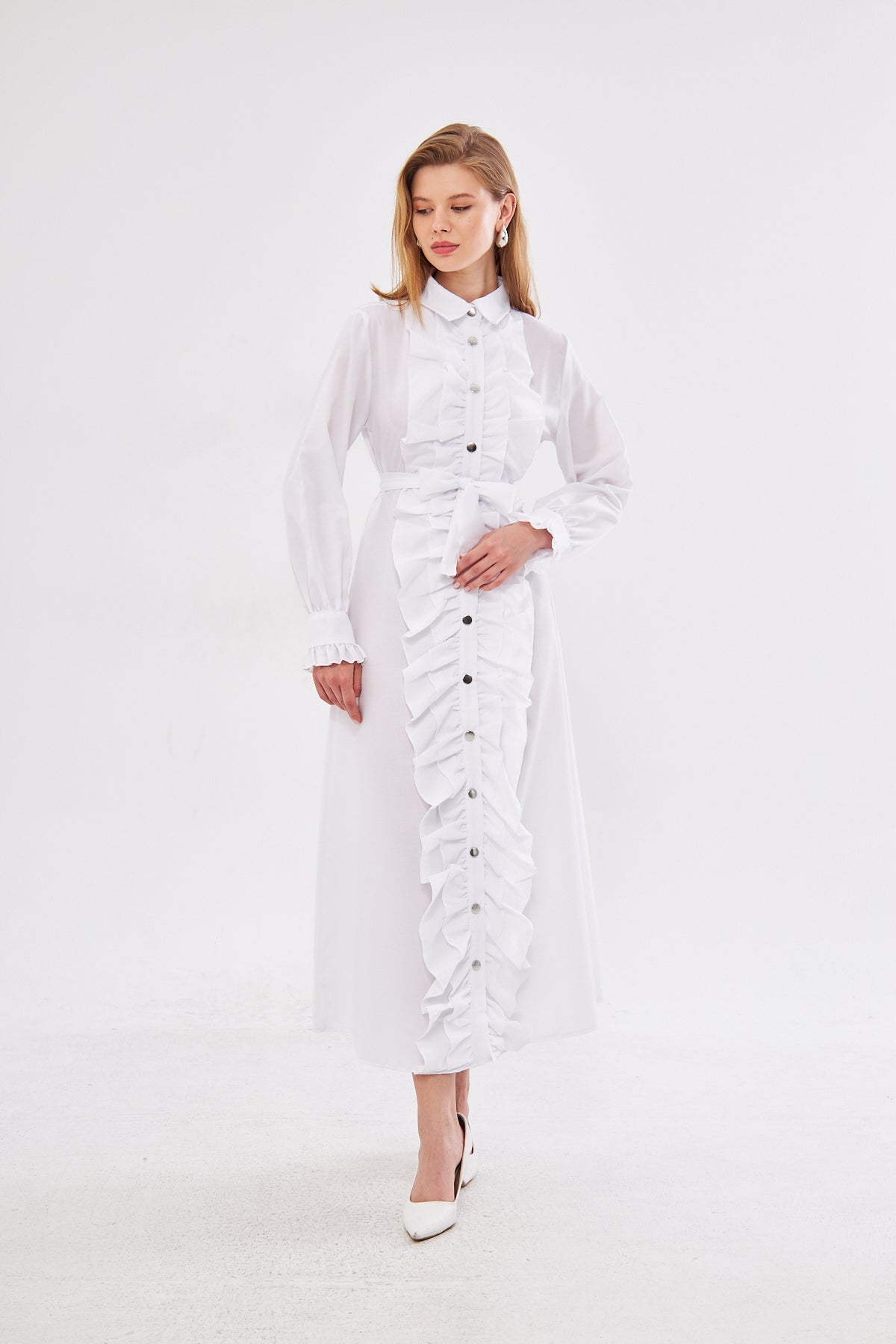 Serene Long White dress