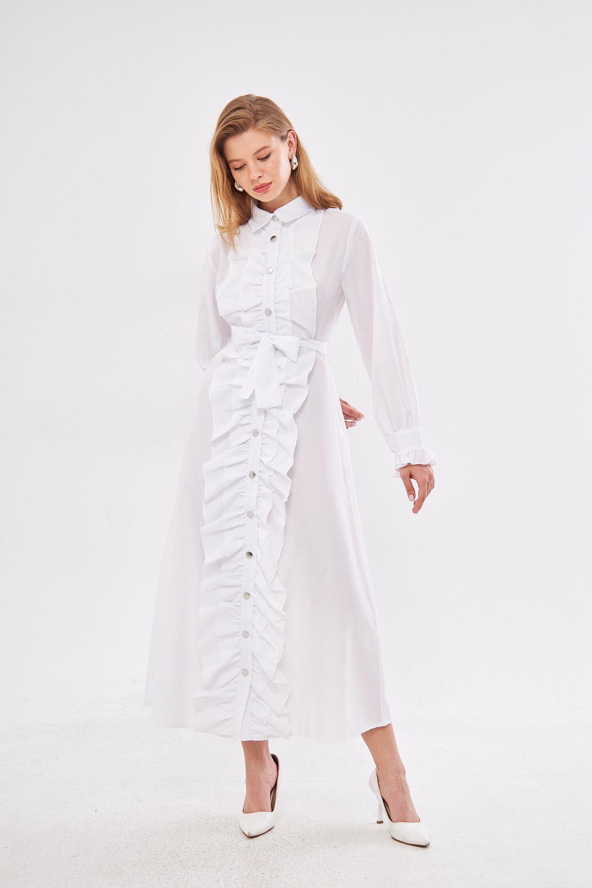 Serene Long White dress