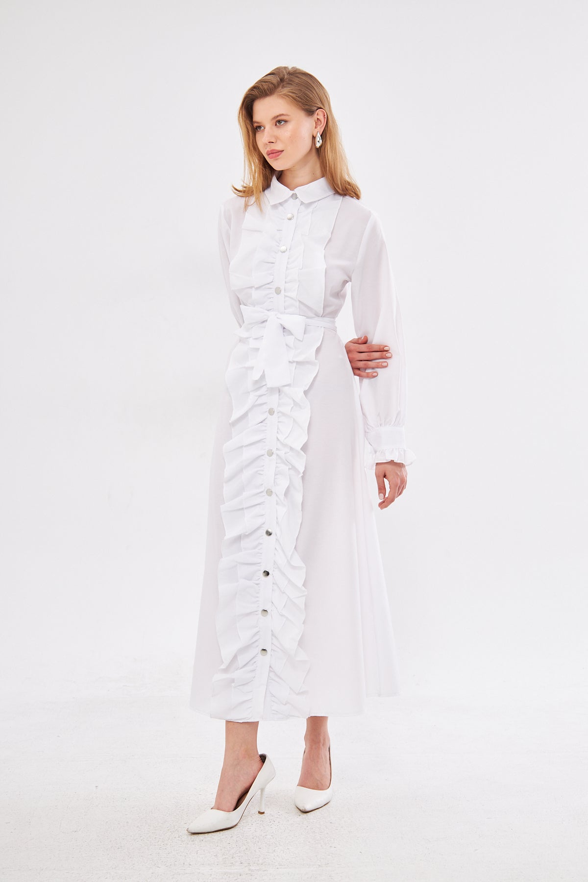 Serene Long White dress