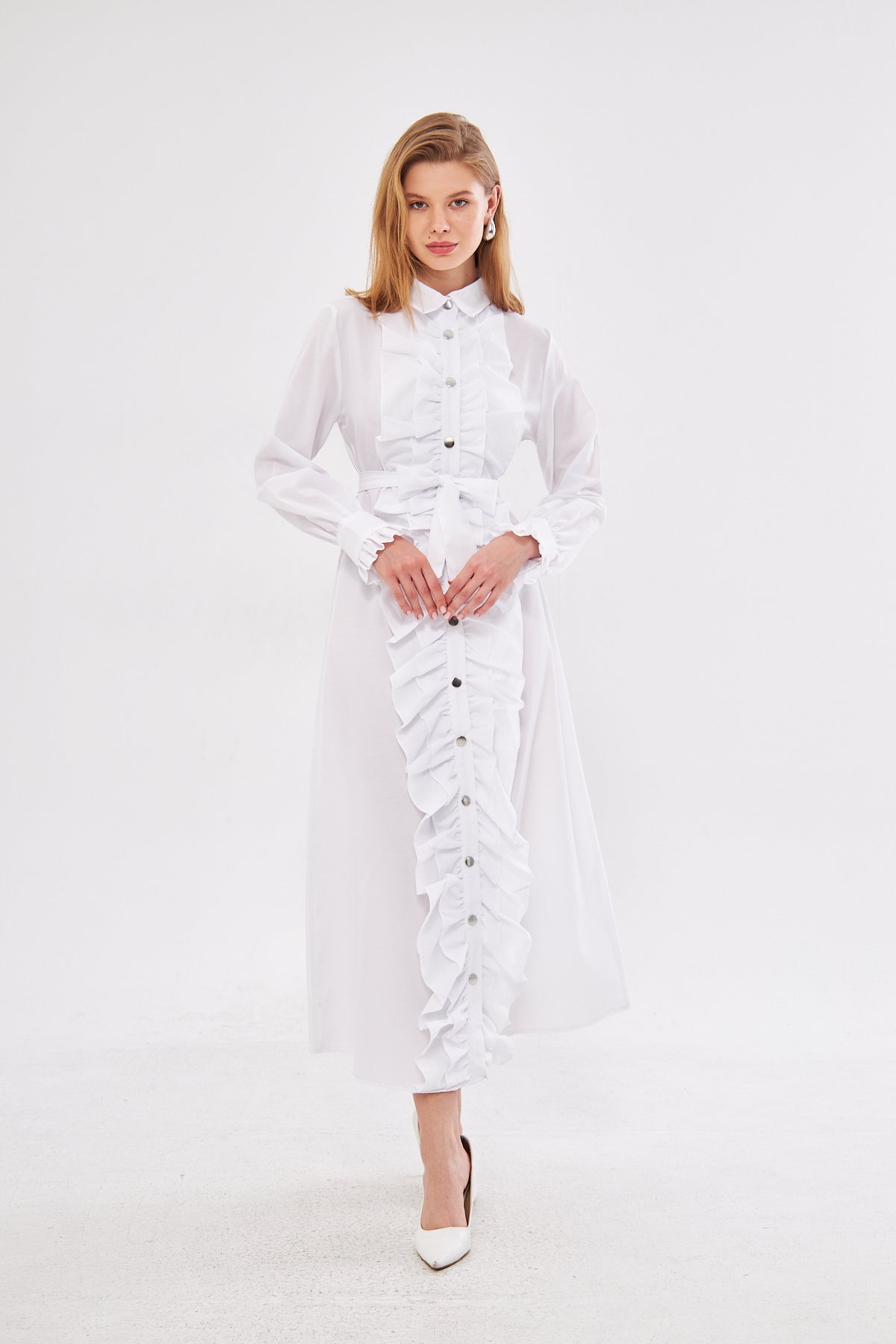 Serene Long White dress