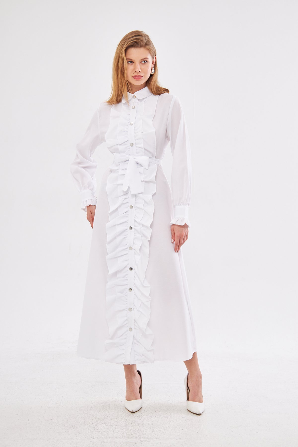 Serene Long White dress