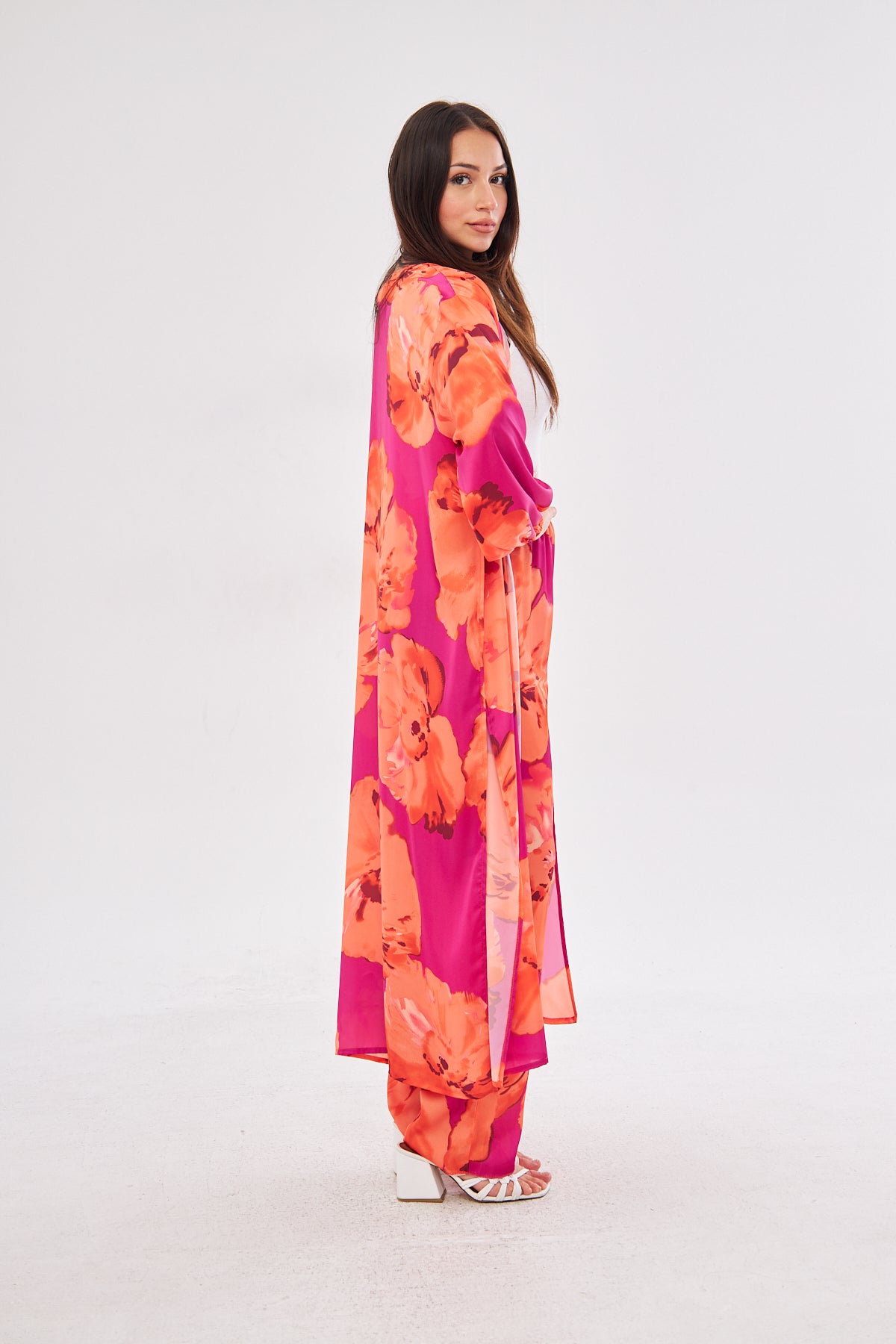 Hana All Over Floral Print Coat and Pants Set