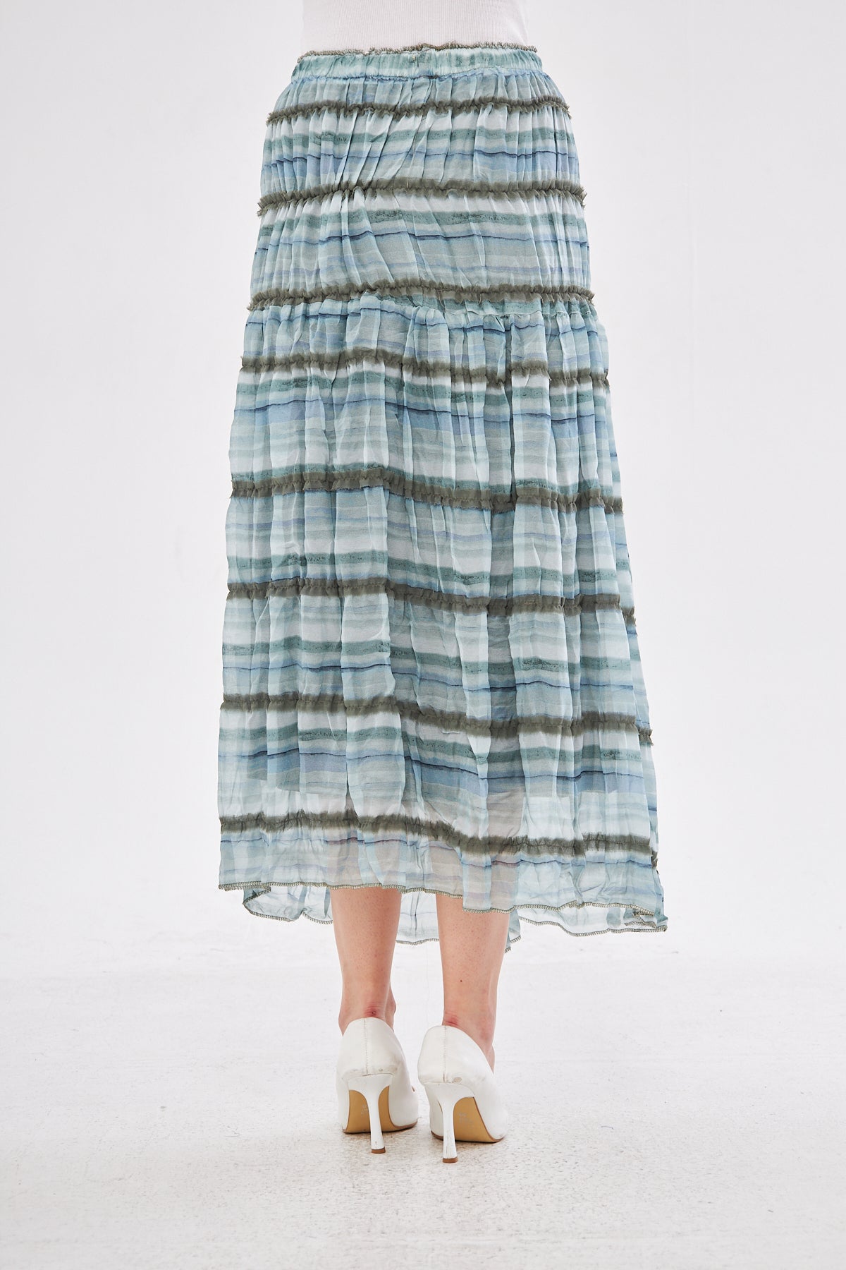 Aliya Pleated Skirt- Blue