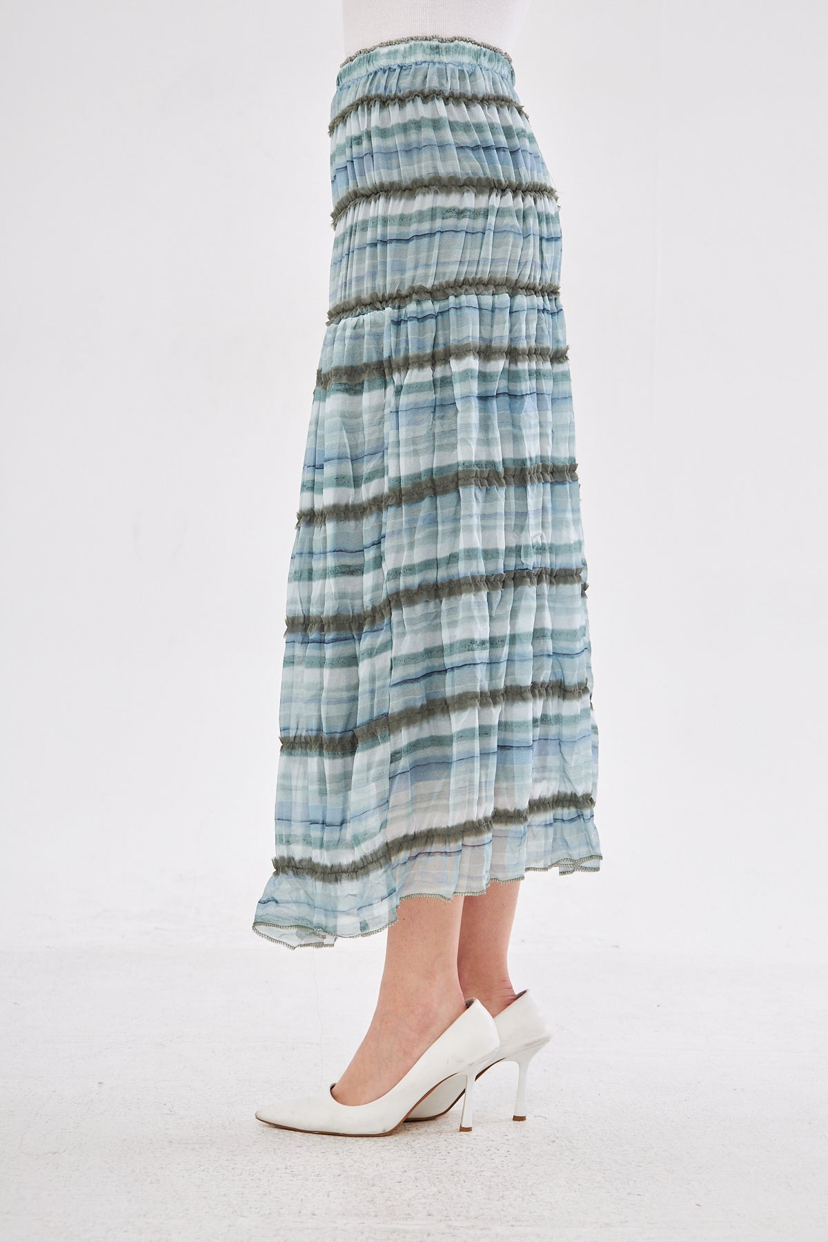 Aliya Pleated Skirt- Blue