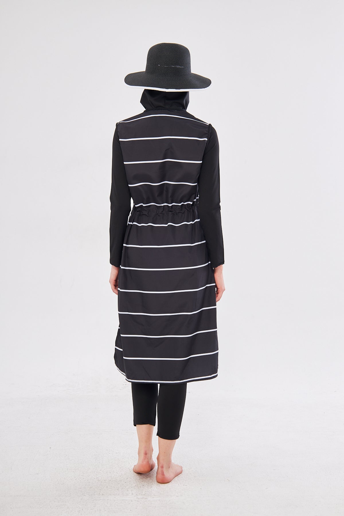 Elise Striped Burkini - Black & White