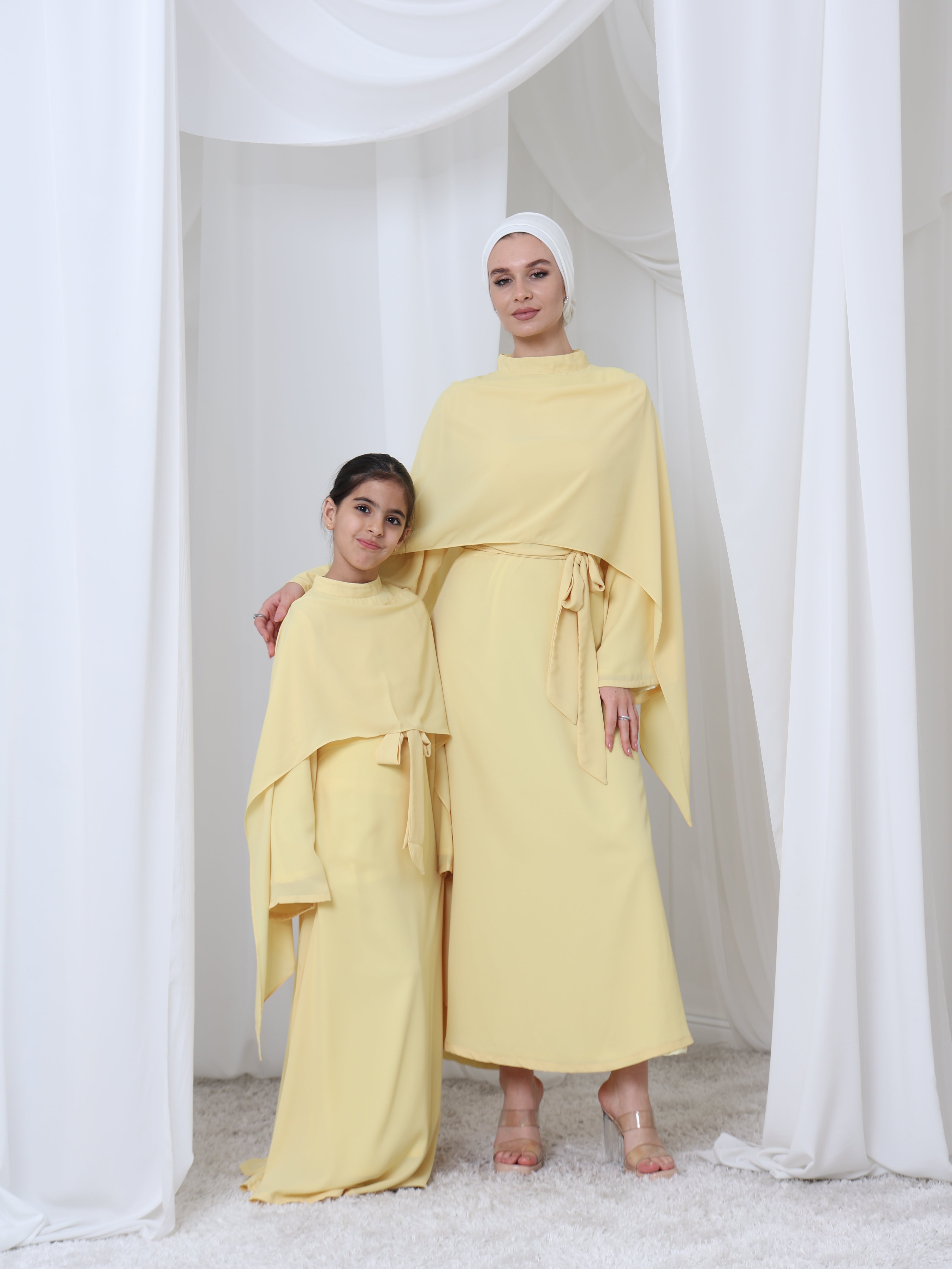 MOMMY & ME - SAFA CAPE SET - BUTTER YELLOW